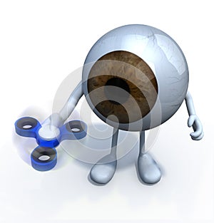 Eyeball with arms and legs that`s play with fidget spinner