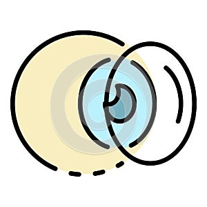 Eyeball contact lens icon color outline vector