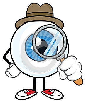 Eyeball Detective Cartoon Mascot Character photo