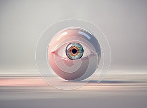 The eyeball in a pink sphere