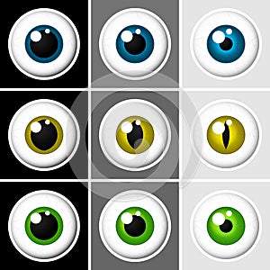 Eyeballs human and animal