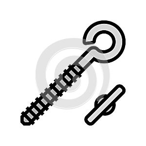 eyebolt with peg color icon vector illustration