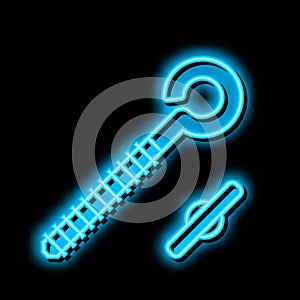 eyebolt with peg neon glow icon illustration