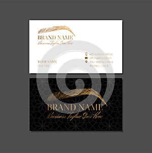 Eyebrow Artist Mua Business Card Design Template with Brows Logo