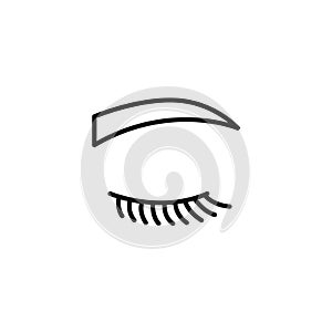 Eyebrow contour line icon, vector simple illustration