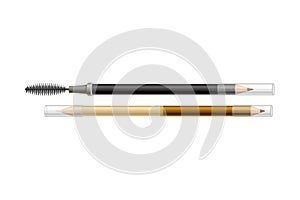 Eyebrow Pencil as Decorative Cosmetics or Color Cosmetics Vector Illustration