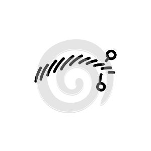 Eyebrow piercing doodle icon, vector illustration