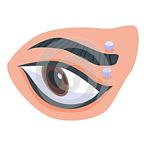 Eyebrow piercing icon, isometric style