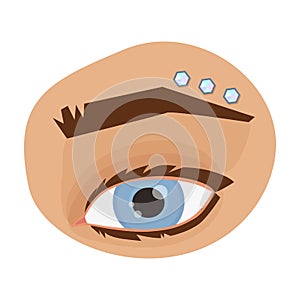 Eyebrow of piercing vector icon.Cartoon vector icon isolated on white background eyebrow of piercing .