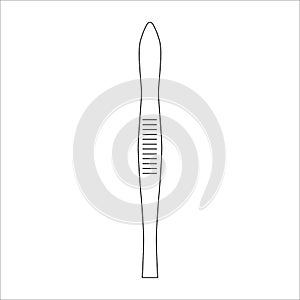 Eyebrow tweezer vector outline icon isolated on white background. Forceps for precise hair removal on face and body