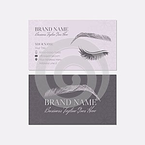 Eyebrows and Lashes Make Up Artist Business Card Design Template
