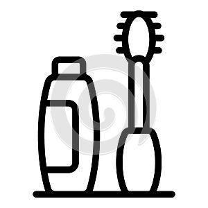 Eyebrush icon outline vector. Care beauty