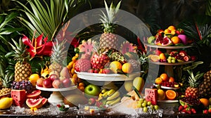 An eyecatching ad displaying a variety of exotic fruits urging visitors to discover new flavors and cultures photo