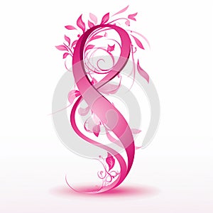 EyeCatching Pink Ribbon on White Background A Surefire Way to Get Noticed