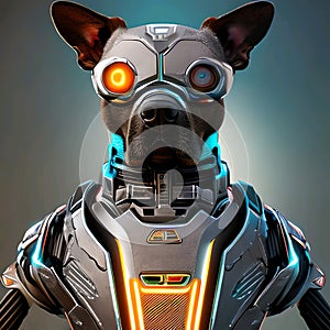 on eyed cyborg robot dog