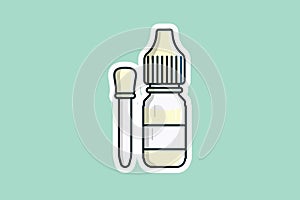 Eyedropper with Bottle vector illustration. Health and medical object icon concept.