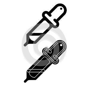 Eyedropper icon vector logo, black and white version