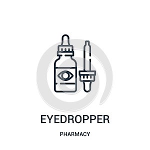 eyedropper icon vector from pharmacy collection. Thin line eyedropper outline icon vector illustration