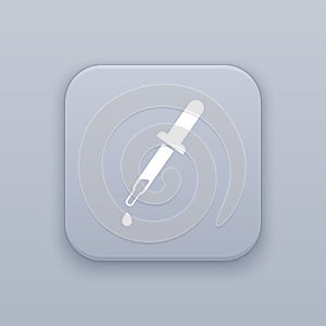 Eyedropper, laboratory button, best vector