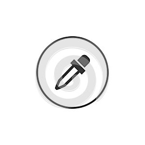 Eyedropper vector icon. simple pipette sign symbol in circle