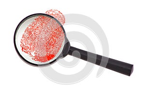 Eyeglass and fingerprint photo