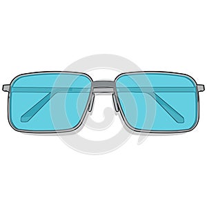 Eyeglasses closed temples from top