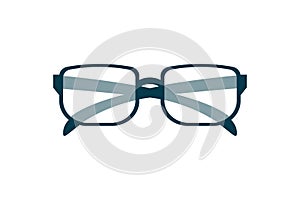 Eyeglasses icon, stylish accessory, eye wear design for poster, banner, logo of optical shop, online education concept