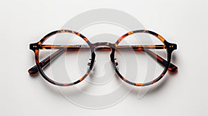 Eyeglasses isolated on white background. Selective focus with shallow depth of field.