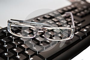 Eyeglasses with keyboard