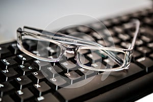 Eyeglasses with keyboard photo