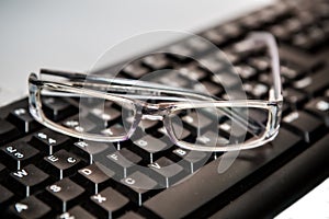 Eyeglasses with keyboard photo