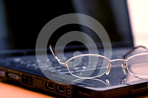 Eyeglasses on Laptop