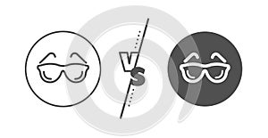 Eyeglasses line icon. Oculist clinic sign. Optometry vision. Vector