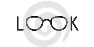 Eyeglasses in look word