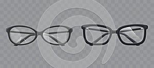 Eyeglasses with shattered glass realistic vector