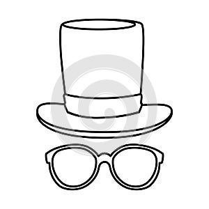 Eyeglasses with tophat hipster style