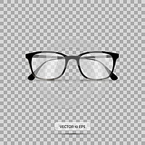 Eyeglasses. Vector illustration. Geek glasses isolated on a white background. Realistic icon eyeglasses. photo
