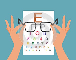 Eyeglasses Wearer Unable to See Colors Properly Vector Illustration