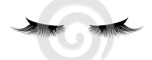 Eyelash extension. A beautiful make-up. Thick cilia. Mascara for volume and length. photo