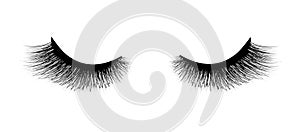 Eyelash extension. A beautiful make-up. Thick fuzzy cilia. Mascara for volume and length.