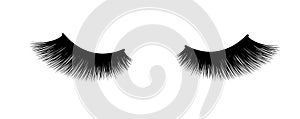 Eyelash extension. A beautiful make-up. Thick fuzzy cilia. Mascara for volume and length.