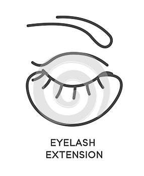 Eyelash extension cosmetic and beauty salon procedure icon