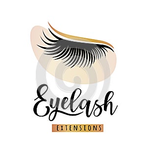 Eyelash extensions logo with eye patch