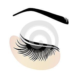 Eyelash extensions logo with eye patch