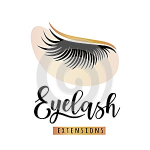 Eyelash extensions logo with eye patch photo