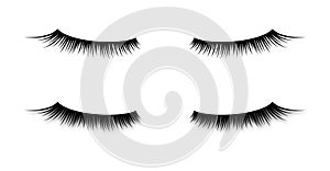 Eyelash or lash vector icons.