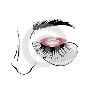 Eyelash mapping, eyebrows microblading Beauty salon treatment.  Professional beauty branding social media icons set. Custom