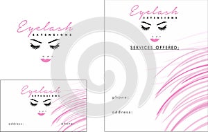 Eyelash modern Logo, Business Card 2 x 3. 5, Flyer 4. 25 x 5. 5