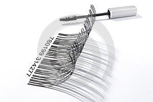 Eyelashes barcode with mascara