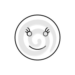 Eyelashes, emotions icon. Simple line, outline vector expression of mood icons for ui and ux, website or mobile application